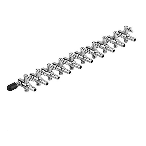 Aquarium Fish Tank 10-Way Air Pump Control Valve Manifold Taps Silver Tone