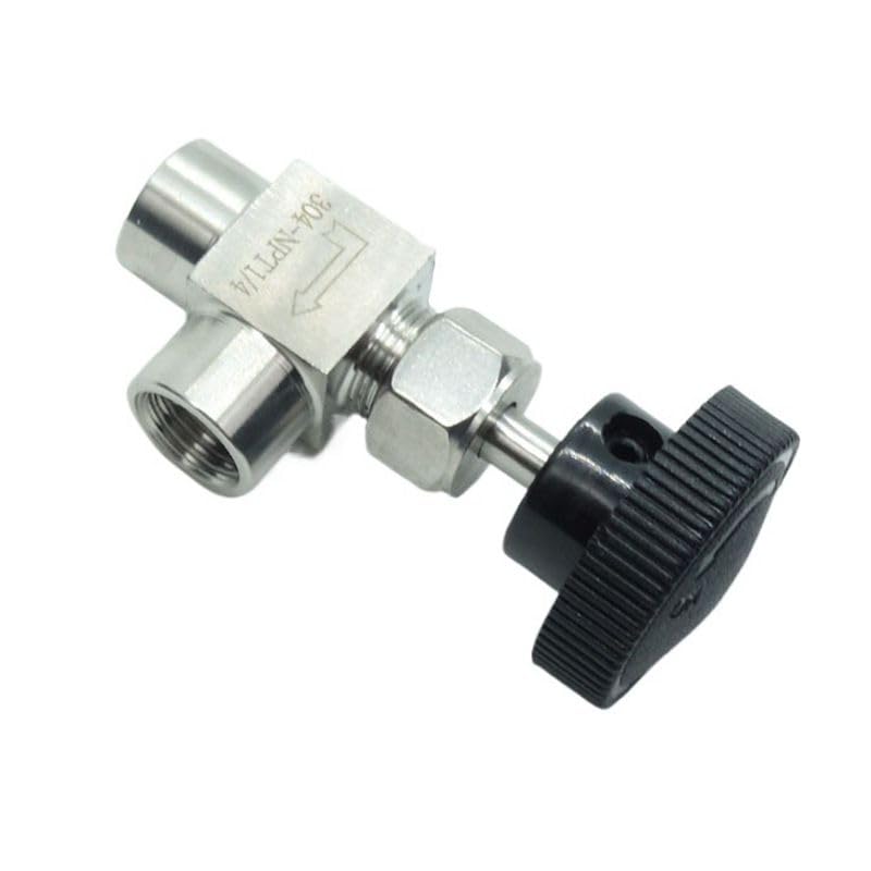 1 Piece Stainless Steel 304 Instrument Gas Angle Needle Valve 1/4" NPT Female x 1/4 NPT Female - size: Angle 1/4" NPT F x F