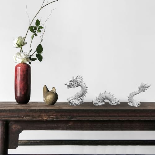 Romansk Aquarium Dragon Statue Sandstone Ornaments - Fish Tank Decor for Freshwater Saltwater Tank Landscape Garden Decoration - Chinese Dragon Decor