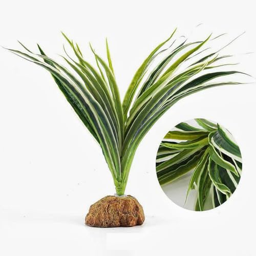 Reptile Terrarium Decor, Bearded Dragon Tank Accessories，Spider Plants for Crested Gecko Leopard Lizard Chameleon Ball Python Snake Frog - color: Fake Spider Plants
