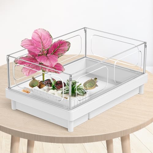Moonorange Reptile Artificial Plants, Terrarium Plants Decorations Supplies, Aquarium Fish Tank Plants, Amphibian Habitat Hideout Tank Accessories(L Set-3pcs/F) - color: L Set-f