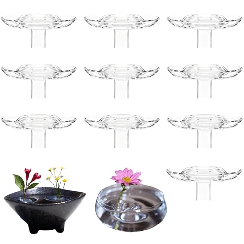 Creative Floating Floral Arrangement Holder, 2025 Innovative Floating Flower Display Stand, Flowers Arrangements Supplies, 10pcs Clear Acrylic Floating Flower Bowl Stem Holder, for Fish Tanks Table Decor (large) - size: large