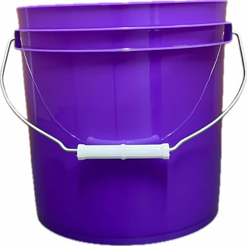 House Naturals 2 Gallon Purple Food Grade BPA Free Made in USA Bucket with Screw On Lid - Pack of 3 (Purple,Gray,Black, Orange lids) - color: Purple,gray,black, Orange Lids