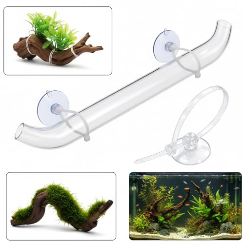 Thinp 30 Pcs Aquarium Suction Cups with 30 Pcs Adjustable Cable Ties, Clear Fish Tank Suctions Cups-Small Suction Cups for Aquarium Plants Planter Moss Shrimp Nest