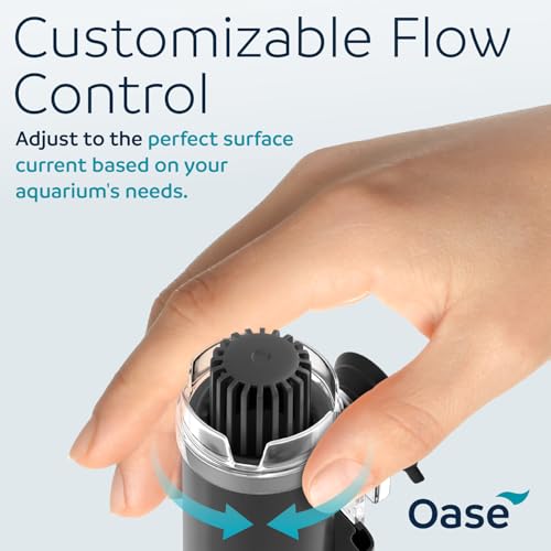 OASE CrystalSkim 350 Surface Skimmer for Freshwater and Marine Aquariums – Compact Internal Filter for Film Oil and Debris Removal, Quiet, Adjustable Flow, Shrimp-Safe, for Tanks up to 92 Gal / 350 L - size: Crystalskim 350