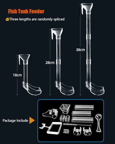 KINGYEENUO Shrimp Feeder Set - Aquarium Fish Feeder Tube Kit with Feeding Ring, Cleaning Brush, Tank Feeding Tube