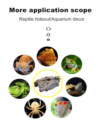 XL Reptile Hide Cave – Aquarium Decor for Snake & Gecko - size: Extra Large