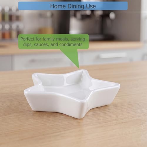 EIKS 4 Pack Ceramic Dipping Bowls Side Dishes for Serving ketchup Wasabi Condiments Appetizer Snacks (Star-Shape) - size: Star-Shape