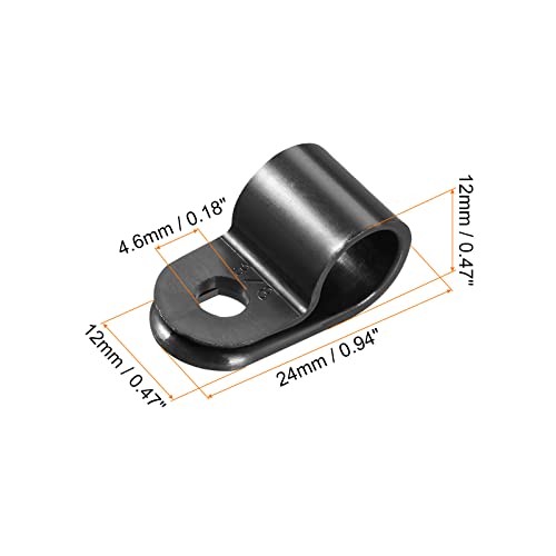R-type Cable Clips Wire Management Clamp, [for Keeping Wire Neat ] - Nylon / 0.37-inch/Black / 30 Pcs - size: 0.37-inch