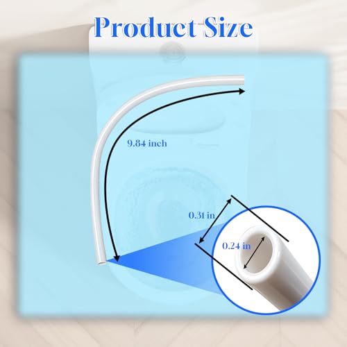 2PCS Plastic Toilet Refill Tube Hose Replacement Parts Compatible with 100, 200, 200A, 400A and Most Other Valves, 9.84 Inch white