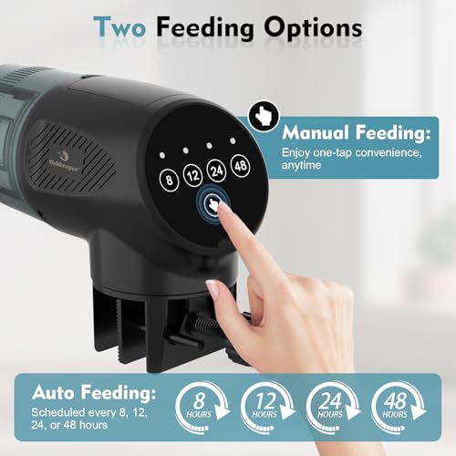 fishkeeper Automatic Fish Feeder for Aquarium: Moisture-Proof Auto Feeders Dispenser for Small Tank Turtle Betta Koi - Battery Food Feeding Timer for Flakes Pellet Vacation Weekend Day - size: 200ML
