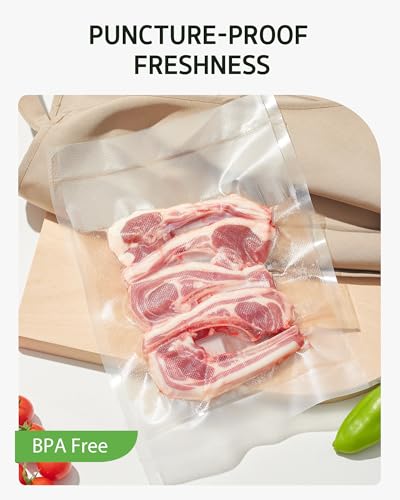 Syntus 11" x 150' Vacuum Sealer Bags for Food with Cutter, Vacuum Sealer Bags Roll Keeper BPA-free Heavy-duty Commercial Grade for Food Storage, Meal Prep and Sous Vide - size: 11" x 150'