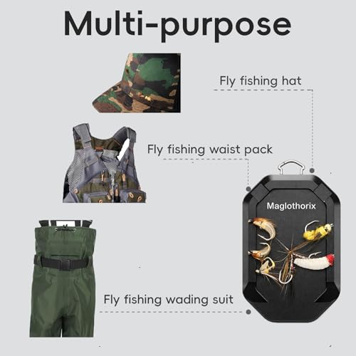 Fly Fishing Accessories Magnetic Fly Patch for Fly Fishing, Quick-Access Holder, Aluminum Card-Style Backplate, Easy Pickup with Wet Hands for Vest, Chest Pack, Waders,or Hat