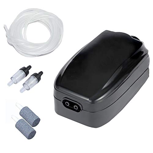 AQUANEAT Aquarium Air Pump, 100 Gal Fish Tank Air Pump, Hydroponic Oxygen Aerator with Airline Tubing, Bubbler Stones, Check Valve - size: 1-Pack