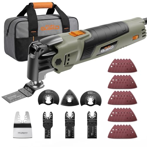 400W Oscillating Tool Kit, 6-Speed Corded Oscillating Multi-Tool with Quick Release, 4.5° Angle, Blades, Sanding Pad, Sandpapers, Scraper and Storage Bag