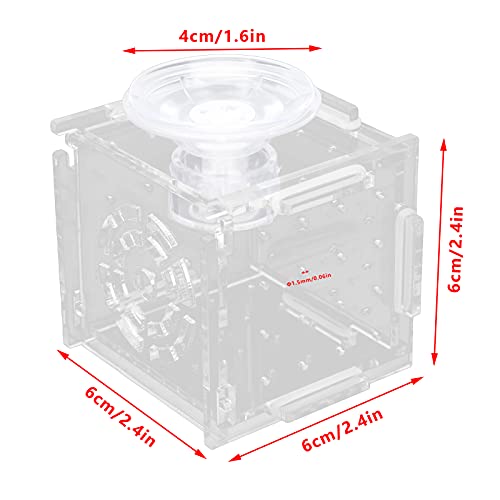 Acrylic Fish Isolation Box Aquarium Hatchery with Feeding Hole for Baby Fish Shrimp Breeding (Single Grid mini 6 * 6*)