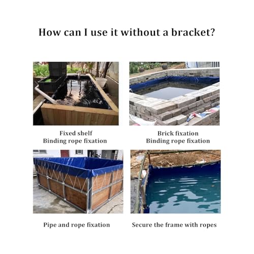 Outdoor Fish Pond Temporary Holding Tank,Fish Pond Canvas Pond, Canvas Cistern Tarpaulin, For Saltwater Fish For Crayfish Farming, Home (Size:Length * Width: 1x2 m/39 * 79 in,Color:Height 0.5 m/20 in) - color: Height 0.5 M/20 in, size: Length * Width: 1x2
