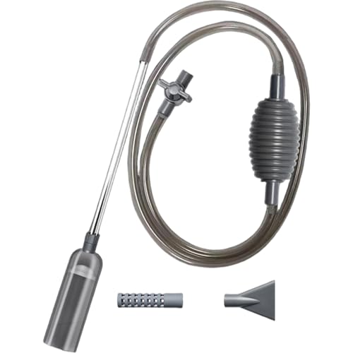Fish Tank Vacuum Gravel Cleaner Flows Adjustable Fish Tank Siphon with Manual Pump & 3 Different Nozzles Quick & Conveneint Aquarium Water Changer for Home