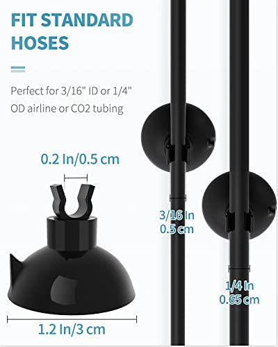 Pawfly Aquarium Suction Cup Clips for Standard 3/16" ID Airline Tubing Black Air Hose Holder Clamp Accessories for Fish Tank Aeration Setup, 30 Pack - color: Black
