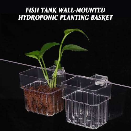 NOLITOY 4pcs Aquarium Holders Transparent Aquatic Cups for Fish Tanks Hanging Planter for Plants Easy Installation Compatibility Aquarium Accessories