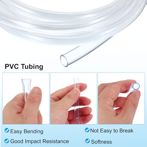 PATIKIL PVC Tubing 3/8" ID x 4/9" OD (10 mm x 12 mm) 10 Ft / 3 Meter, Flexible Clear Vinyl Tubing Water Hose Tube for Reverse Osmosis Systems Water Filters, Clear - size: 3/8" x 4/9" x 10 Ft