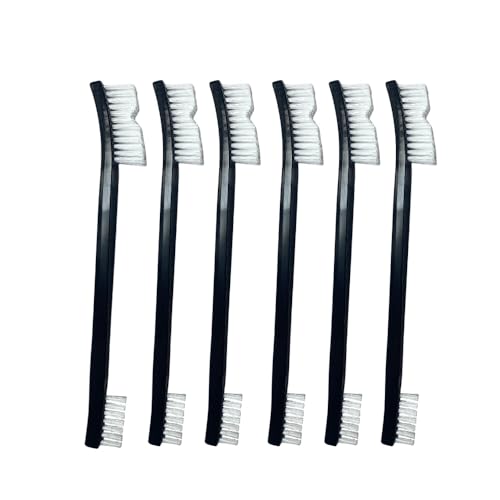6-Pack Small Wire Brush Pro Kit: Nylon Bristles for Engines, Jewelry & Household Scrubbing – Chemical-Resistant & Heat-Resistant - Tackle Motorcycle Chains, Sinks & Sneakers, Gun Cleaning Brushes - size: 6 pcs