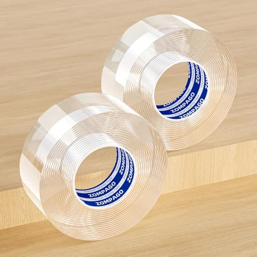 ZOMPAGO 2 Rolls Value Pack Clear Baby Proofing Edge Protector vs Single Roll,Total 6.56FT(2M),1.18in Width Invisible Furniture Corner Guard,Cuttable Sharp Edge Safety Bumper - size: 2 Roll,1.18in x3.28FT