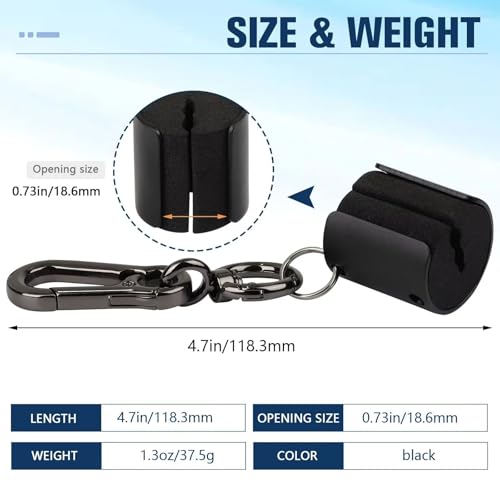 Creek Rod Clips Wearable Fishing Rod Holder Clip Fly Fishing Pole Accessories 1PCS & 2PCS - color: Cylindrical-Black-2PCS
