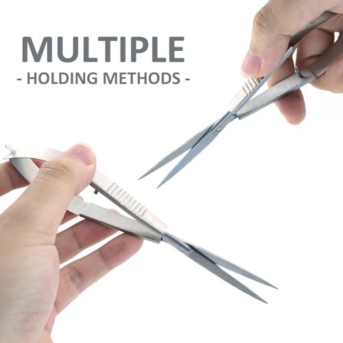 LINLAN Aquatic Plant Spring Scissors for Precise Trimming, Stainless Steel with Top Rebound Feel, Ideal for Aquatic Ferns and Microsorum Pteropus in Planted Tanks - size: Curved