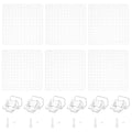 BENECREAT 6 Pcs Clear Aquarium Lid Hood, 11.7x11.7x0.3 Inch Square Fish Tank Top Cover, Plastic Grid Isolation Board with 6 Pcs Aquarium Plastic Cover Board Clips
