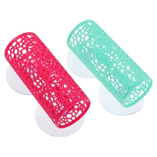 WOONEKY 2pcs Betta Fish Cave Tunnel Durable Plastic Aquarium Hideout Decor for Fish and Shrimp Easy to Install Underwater Resting Tube