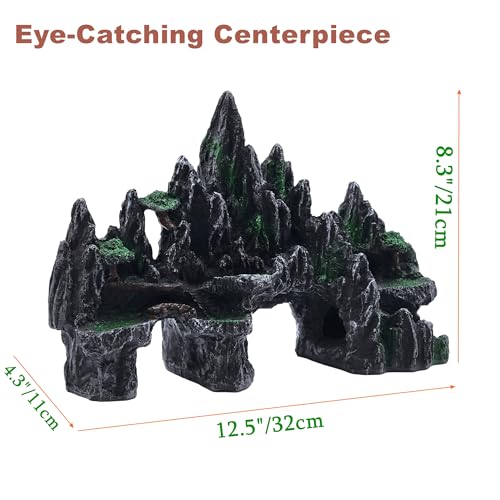M2cbridge Aquarium Mountain View Ornaments Large Rockery Fish Tank Stone Landscaping Decorations (Garden Mountain)