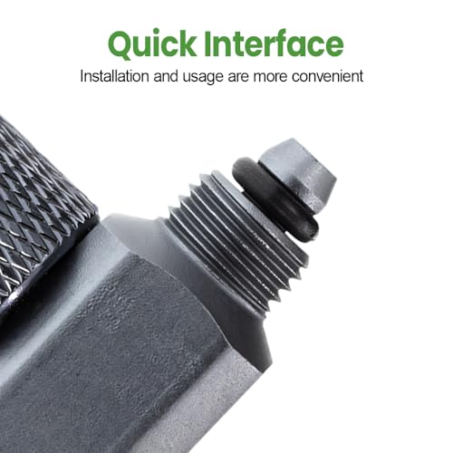 CO2 Check Valve, Aluminum Elbow Adapter for Aquarium CO2 Systems, Avoids Backflow into Regulators, M10x1 Male/Female Thread, Fits 6x4mm Tubing, Adjustment Flow - size: External thread to quick-connect MQ-6