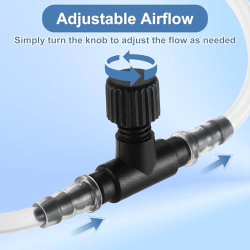 20 Pcs Aquarium Control Valve - T Shaped Aquarium Air Valves for 3/16" (4mm) ID Airline Tubing - Single Way Control Valve for Fish Tank Accessories