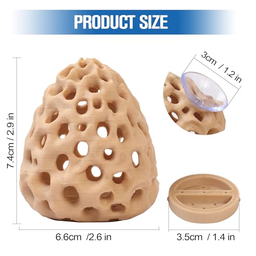 Shrimp Cave, Shrimp Hides for Aquarium, Betta Fish Hideout with Suction Cup Tank Accessories for Fish Tank Decor, Hiding & Resting, Betta Fish Habitat Tank Ornament Accessories - color: Natural Wood