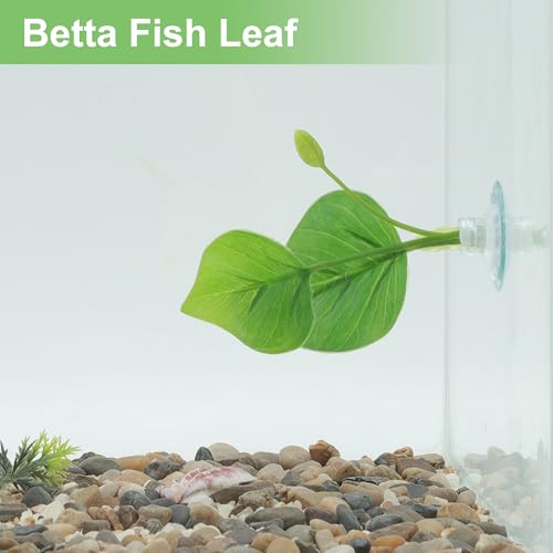 Betta Fish Leaf, Natural Habitat Simulation for Betta Spawnings Grounds, Betta Spawnings Leaves, Resting Bed, Large & Small Leaves, Green