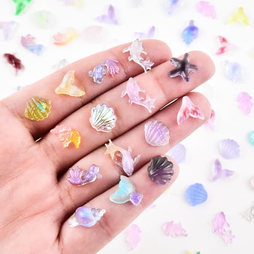 200 Pcs Mini Resin Ocean Animals Miniature Plastic Fish Aquarium Decorations Tiny Sea Animal Variety Figurines to Hide for DIY Crafts Fairy Garden Dollhouse Micro Landscaping Fish Tank
