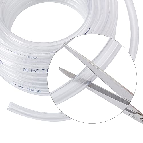 DAVCO 3/4" ID - 50 ft Clear Vinyl Tubing, Low Pressure Flexible PVC Tube, Heavy Duty UV Chemical Resistant Lightweight Plastic Vinyl Hose, BPA Free and Non Toxic, with 2 Stainless Clamps - size: 3/4"ID, style: 50 Feet