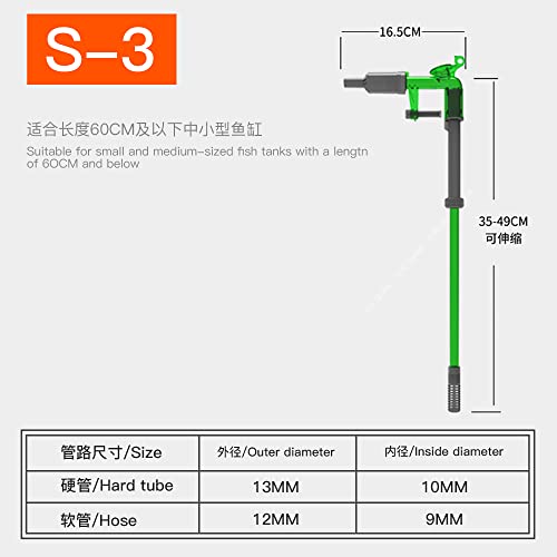 Qanvee Aquarium Gravel Vacuum Siphon - Water Change Made Easy (S-3 (Hang-On))