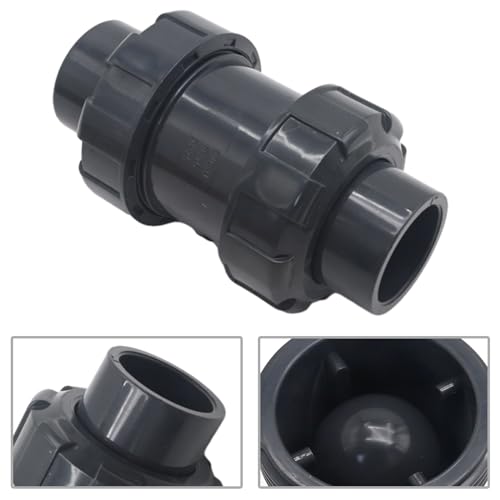 1 Inch PVC True Union Check Valve, Slip Swing Full Port Utility Check Valve, Sch80 Socket Pool Ball Check Valve for Backflow Prevention