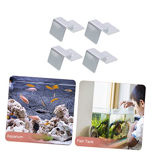 FRCOLOR 16pcs Stainless Steel Fish Tank Lid Holder Durable Aquarium Cover Bracket Supports Practical Clips for Various Tanks Easy to Use for Heat Preservation Cleaning