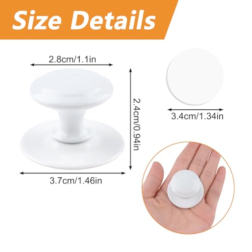 MOROBOR Round Self-Stick Cabinet Knob, 8 Pcs Plastic Auxiliary Drawer Pull Knobs Instant Stick On Push Pull Helper for Windows Wardrobes Cabinets Drawers/White - color: White, size: 1.18Inch