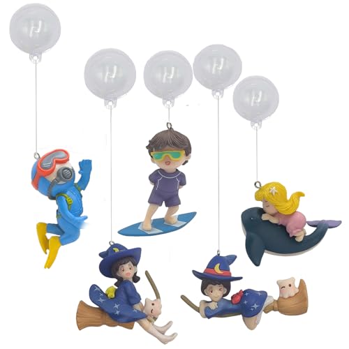 5Pcs Floating Fish Tank Decorations, Cute Little Diver Aquarium Decoration Fish Tank Aquarium Diver Ornament Accessories - color: Multicolour 1