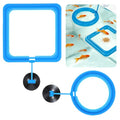 2PCS Fish Feeding Ring, EVA Aquarium Floating Plant Corral with Strong Suction Cup, 2 Sizes Fish Tank Accessories for Mini Betta Tank, Floating Plants Holder|Feeder|Corral(Round + Square)