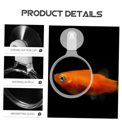 ibasenice Acrylic Aquarium Magnifier with Strong Suction Cup for Fish Tank Viewing Small Animal and Plant Observation Easy Installation Stable Attachment for Betta Fish