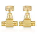 Litorange 2 Pack Heavy Duty Brass Replacement Control Needle Valve 1/4" Male NPT X 1/4" Male NPT Connection - size: 2PCS 1/4 Male x Male