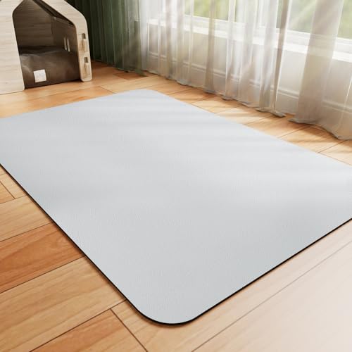 HotLive Dog Food Mat - Absorbent Cat Mat for Food and Water, No Stains Pet Feeding Bowl Mat, Easy to Clean Pet Placemats, Quick Dry Dog Water Dispenser Mat for Messy Drinkers | Light Grey 12"x 19" - color: Light Grey, size: 12"x19"