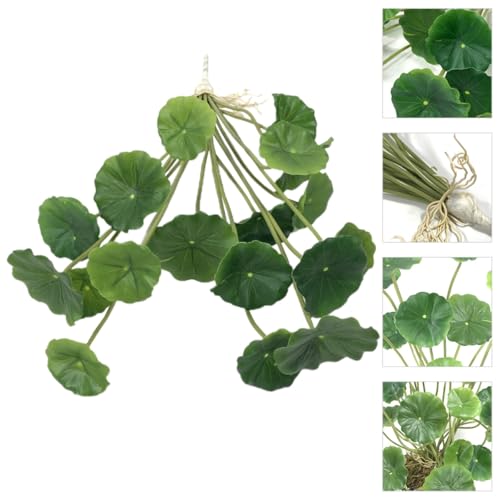 Artificial Lotus Leaves Home Decor 2pcs Simulated Plastic Lily Pads Decorative Greenery for Indoor Table and Aquarium Display
