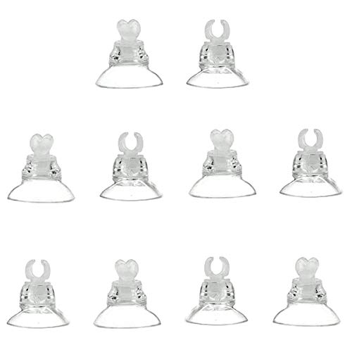 Aquarium Suction Cup Clips Air Tube Holders for Fish Tank,10 Pieces, Fit Tube/Lighting Wire Outer Diameter 0.2-0.23 Inch.
