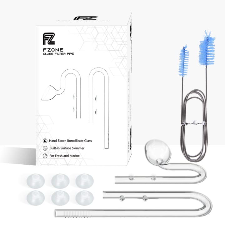 FZONE 20mm Aquarium Glass Lily Pipe Kits with Lily Inflow Lily Outflow and Brush for 3/4" ID (19/25mm) Tubing - size: 20 mm for 3/4" ID (19/25 mm tubing)